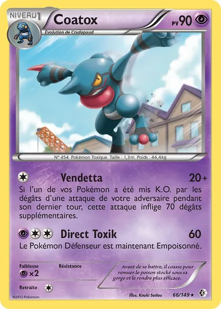 Coatox, carte Pokémon BCR 66 — extension Frontières Franchies