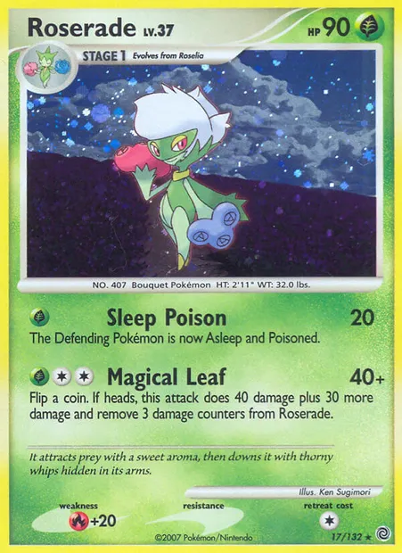 Roserade, Pokémon card SW 17 — Secret Wonders set