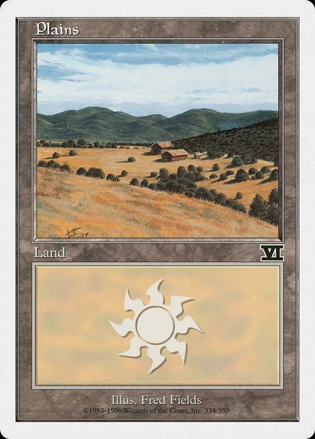 Plains, Magic card 6ED 334 — Classic Sixth Edition set