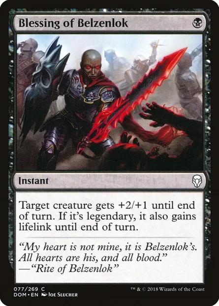 Blessing of Belzenlok, Magic card DOM 77 — Dominaria set