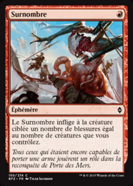 Surnombre, carte Magic BFZ 150 — extension La bataille de Zendikar