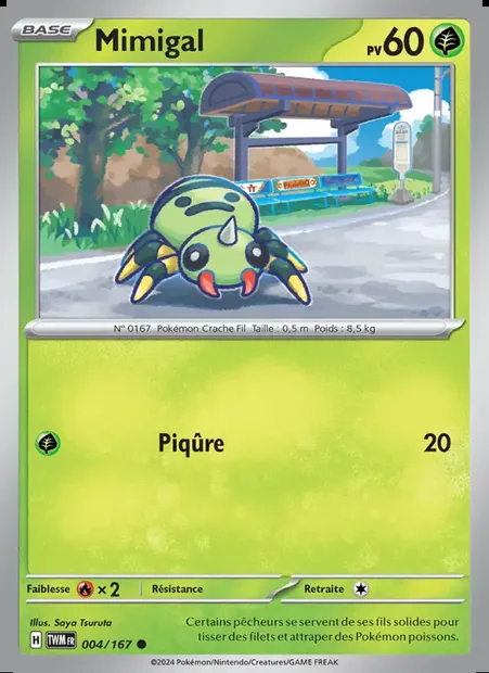 Mimigal, carte Pokémon TWM 004 — extension Mascarade Crépusculaire