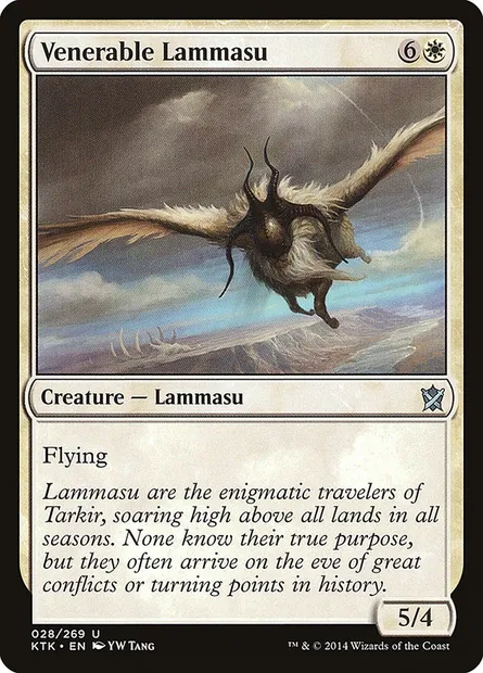 Venerable Lammasu, Magic card KTK 28 — Khans of Tarkir set