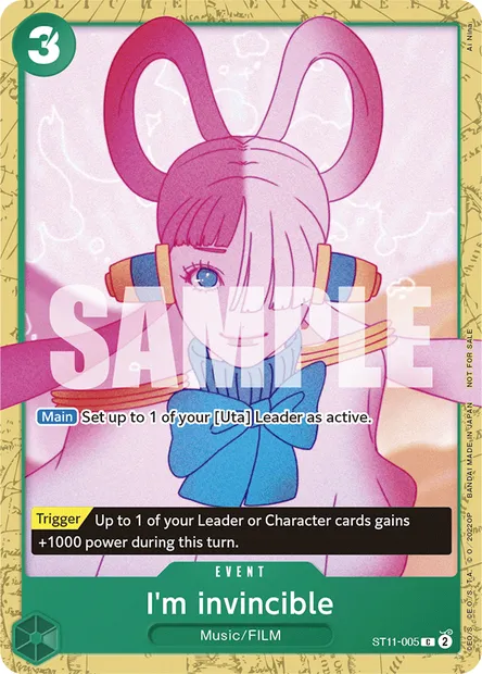 I'm invincible, One Piece card ST11-005 — Uta set