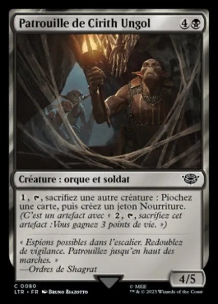 Patrouille de Cirith Ungol, carte Magic LTR 80 — extension Le Seigneur des Anneaux : chroniques de la Terre du Milieu