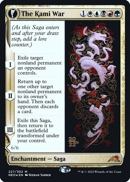 The Kami War // O-Kagachi Made Manifest, Magic card PNEO 227s — Kamigawa: Neon Dynasty Promos set