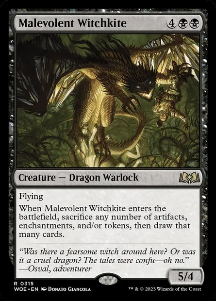 Malevolent Witchkite, Magic card WOE 315 — Wilds of Eldraine set