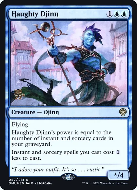Haughty Djinn, Magic card PDMU 52s — Dominaria United Promos set