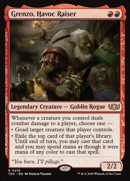 Grenzo, Havoc Raiser, Magic card TDC 216 — Tarkir: Dragonstorm Commander set