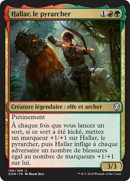 Hallar, le pyrarcher, carte Magic DOM 196 — extension Dominaria