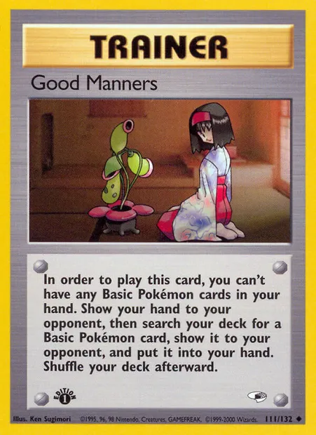 Good Manners, Pokémon card GH 111 — Gym Heroes set