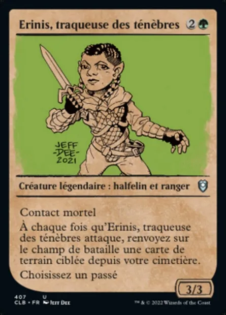 Erinis, traqueuse des ténèbres, carte Magic CLB 407 — extension Commander Légendes : la bataille de la Porte de Baldur