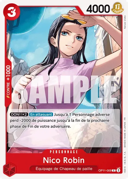 Nico Robin, carte One Piece OP11-009 — extension DES POINGS VIFS COMME L'ÉCLAIR