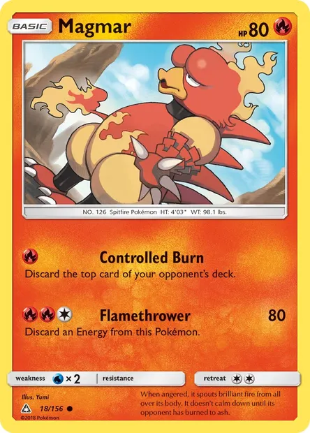 Magmar, Pokémon card UPR 18 — Ultra Prism set