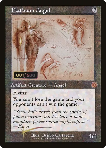 Platinum Angel, Magic card BRR 104z — The Brothers' War Retro Artifacts set