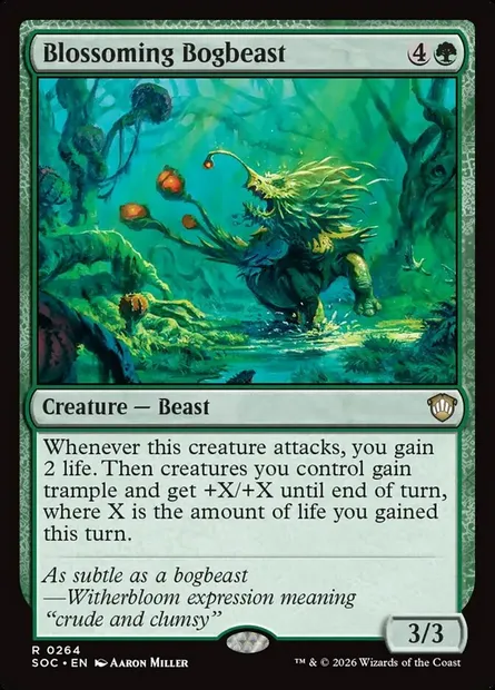 Blossoming Bogbeast, Magic card SOC 264 — Secrets of Strixhaven Commander set