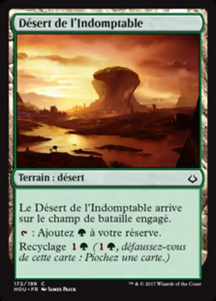 Désert de l'Indomptable, carte Magic HOU 172 — extension L’âge de la destruction