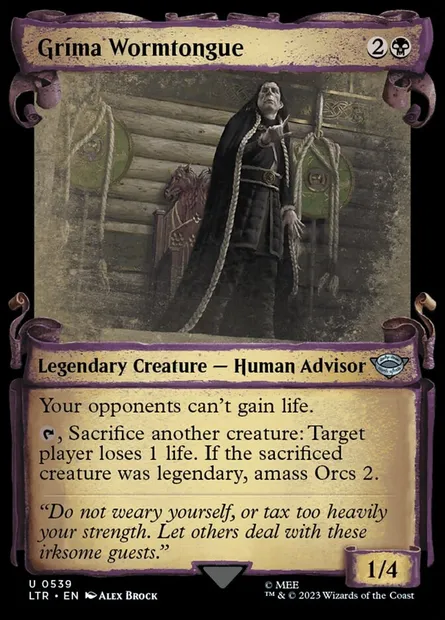 Gríma Wormtongue, Magic card LTR 539 — The Lord of the Rings: Tales of Middle-earth set