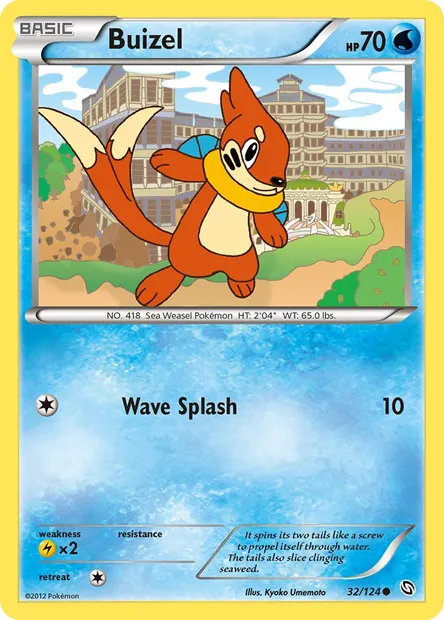 Buizel, Pokémon card DRX 32 — Dragons Exalted set