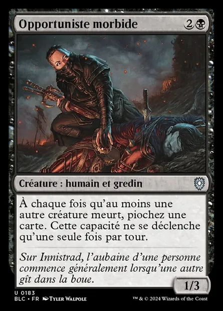 Opportuniste morbide, carte Magic BLC 183 — extension Bloomburrow Commander