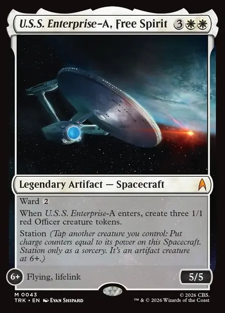 U.S.S. Enterprise-A, Free Spirit, Magic card TRK 43 — Star Trek set