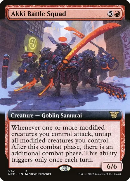 Akki Battle Squad, Magic card NEC 57 — Neon Dynasty Commander set