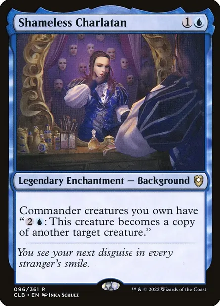 Shameless Charlatan, Magic card CLB 96 — Commander Legends: Battle for Baldur's Gate set