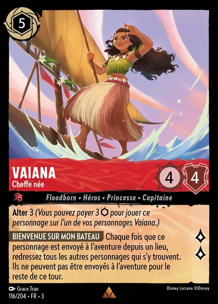 Vaiana - Cheffe née, carte Disney Lorcana CH3-116 — extension Les Terres d'Encres