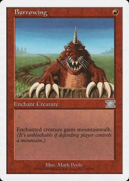 Burrowing, Magic card 6ED 170 — Classic Sixth Edition set