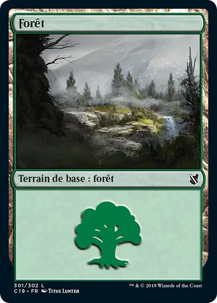 Forêt, carte Magic C19 301 — extension Commander 2019