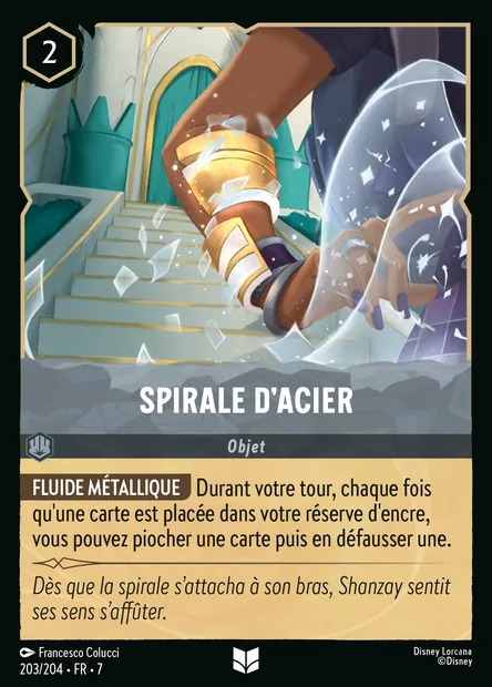 Spirale d'acier, carte Disney Lorcana CH7-203 — extension L'île d'Archazia