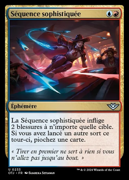 Séquence sophistiquée, carte Magic OTJ 233 — extension Outlaws of Thunder Junction