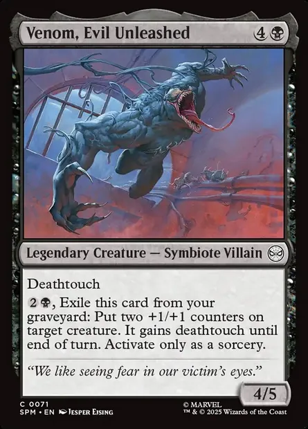 Venom, Evil Unleashed, Magic card SPM 71 — Marvel's Spider-Man set