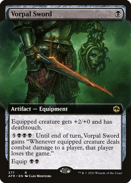 Vorpal Sword, Magic card AFR 377 — Adventures in the Forgotten Realms set
