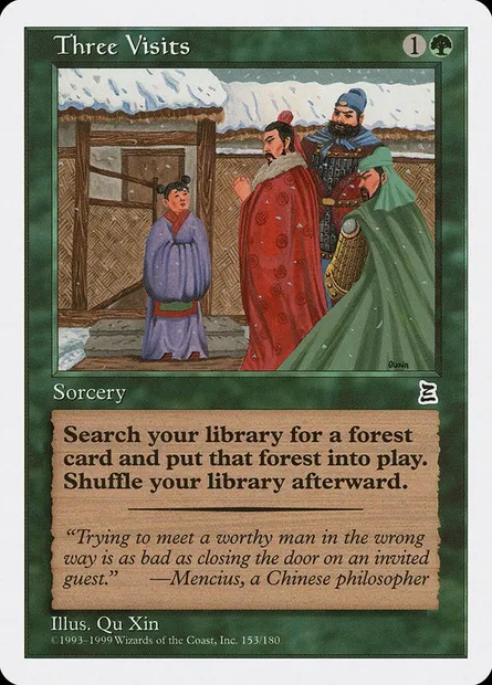 Three Visits, Magic card PTK 153 — Portal Three Kingdoms set