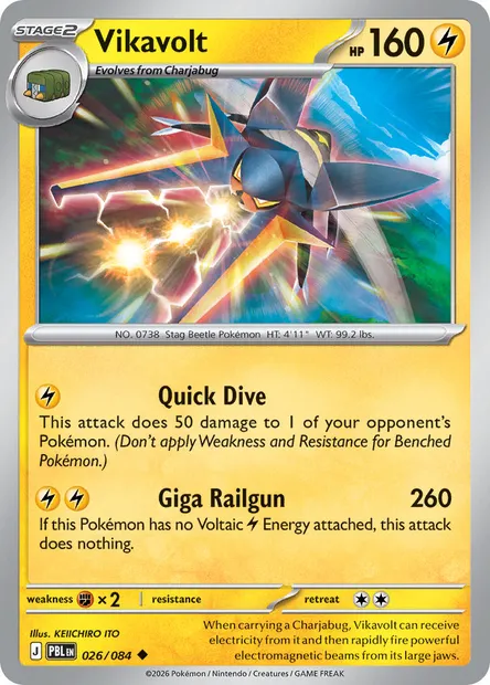 Vikavolt, Pokémon card PBL 026 — Pitch Black set