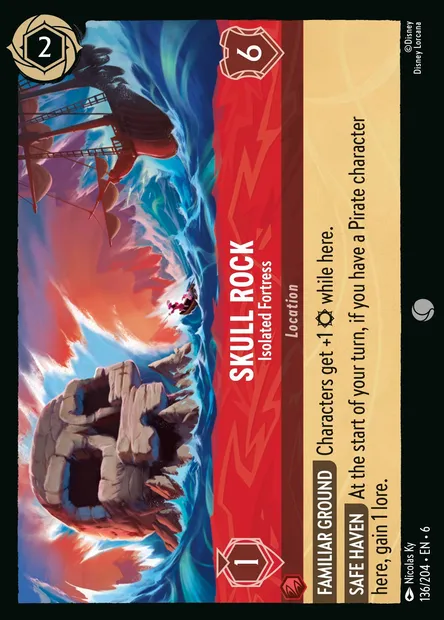 Skull Rock - Isolated Fortress, Disney Lorcana card CH6-136 — Azurite Sea set