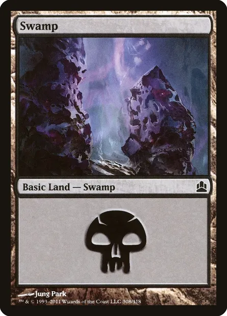 Swamp, Magic card CMD 308 — Commander 2011 set