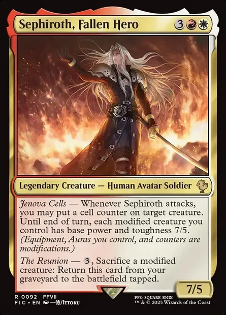 Sephiroth, Fallen Hero, Magic card FIC 92 — Final Fantasy Commander set