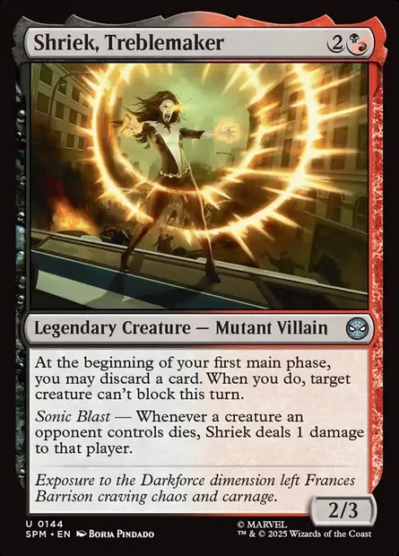 Shriek, Treblemaker, Magic card SPM 144 — Marvel's Spider-Man set