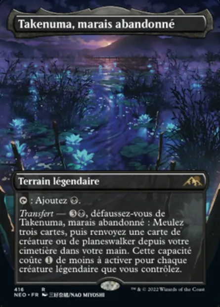 Takenuma, marais abandonné, carte Magic NEO 416 — extension Kamigawa: La Dynastie Néon