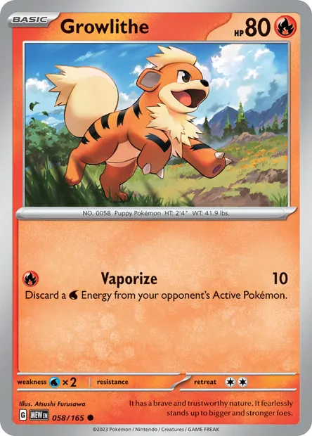 Growlithe, Pokémon card MEW 058 — 151 set