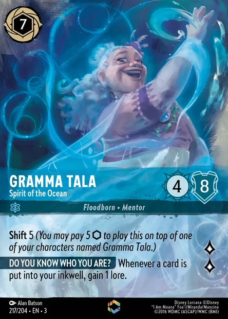 Gramma Tala - Spirit of the Ocean, Disney Lorcana card CH3-217 — Into the Inklands set