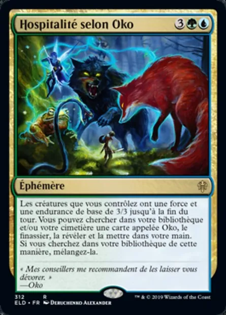 Hospitalité selon Oko, carte Magic ELD 312 — extension Throne of Eldraine