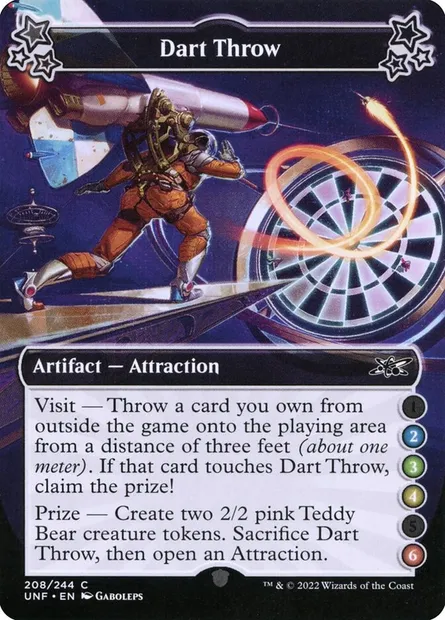 Dart Throw, carte Magic UNF 208a — extension Unfinity