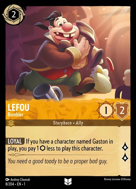 LeFou - Bumbler, Disney Lorcana card CH1-008 — The First Chapter set