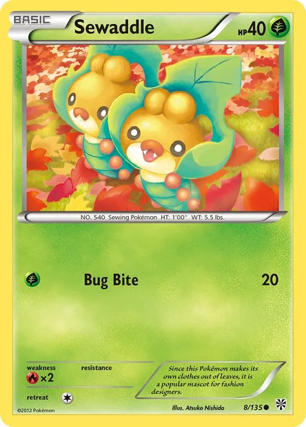 Sewaddle, Pokémon card PLS 8 — Plasma Storm set