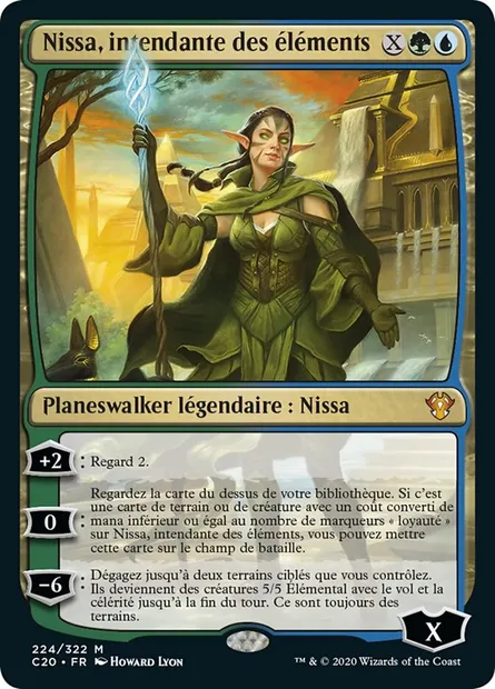 Nissa, intendante des éléments, carte Magic C20 224 — extension Commander 2020