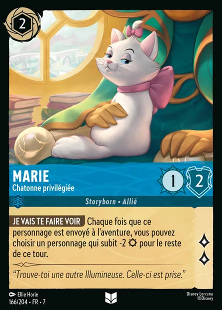 Marie - Chatonne privilégiée, carte Disney Lorcana CH7-166 — extension L'île d'Archazia