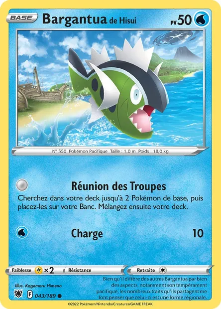 Bargantua de Hisui, carte Pokémon ASR 043 — extension Astres Radieux